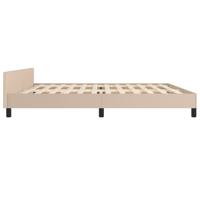 Bedframe met hoofdbord kunstleer cappuccinokleurig 200x200 cm - thumbnail