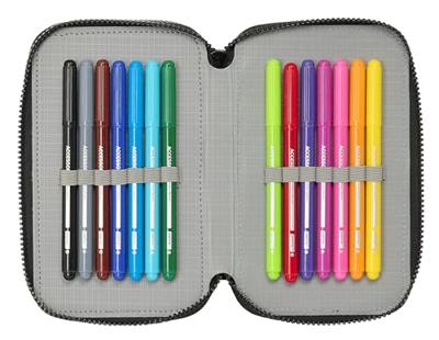 Driedubbele Pennenzak Teenage Mutant Ninja Turtles Zwart Grijs 12,5 x 19,5 x 5,5 cm 36 Onderdelen