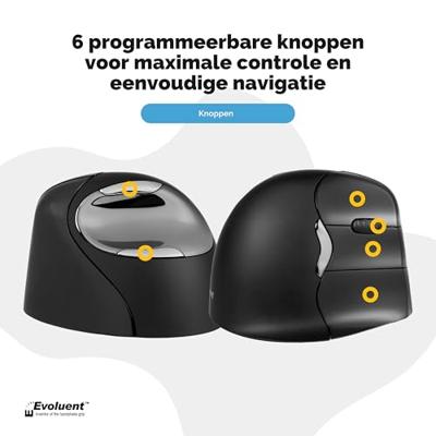 BakkerElkhuizen Evoluent4 Right Bluetooth muis Optisch 2600 DPI Rechtshandig
