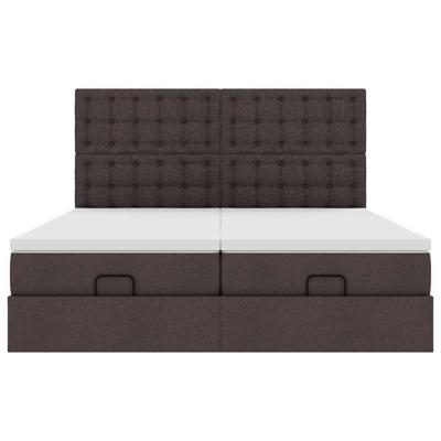 Ottoman bed met matrassen 200x200cm stof donkerbruin