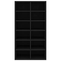 VidaXL Schoenenrek 54x34x100,5 cm bewerkt hout zwart - thumbnail