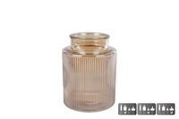 Vaas/windlicht Niamh S luster amber glas - thumbnail