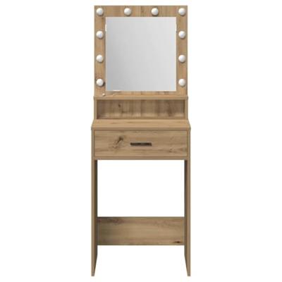 Kaptafel artisanaal eikenkleurig 50 x 41 x 135 cm Bewerkt hout - thumbnail