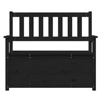 Bankje 112,5x51,5x96,5 cm massief grenenhout zwart - thumbnail