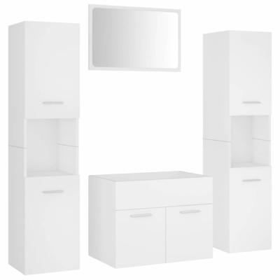 Badkamermeubelset bewerkt hout wit