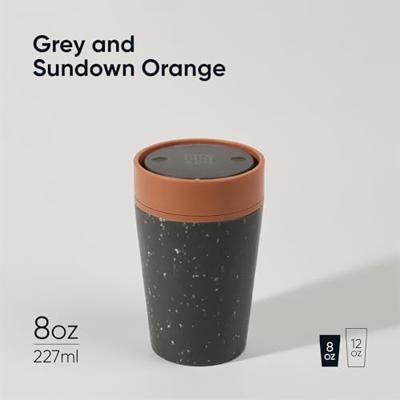 Circular&Co. Koffiebeker - circular cup - zwart/oranje - 227 ml Circular&Co. Koffiebeker - circular cup - zwart/oranje - 227 ml