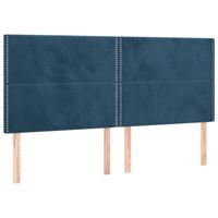 Hoofdborden 4 st 90x5x78/88 cm fluweel donkerblauw - thumbnail