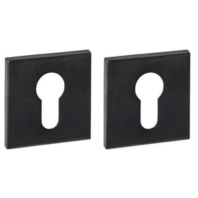 Intersteel Set van 2 cilinderrozettenTira vierkant zwart 53x53mm - 1323.103087