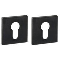 Intersteel Set van 2 cilinderrozettenTira vierkant zwart 53x53mm - 1323.103087 - thumbnail