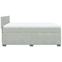 Boxspring met matras fluweel lichtgrijs 160x200 cm - thumbnail