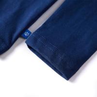 Kindershirt met lange mouwen dinosaurusprint 92 marineblauw - thumbnail