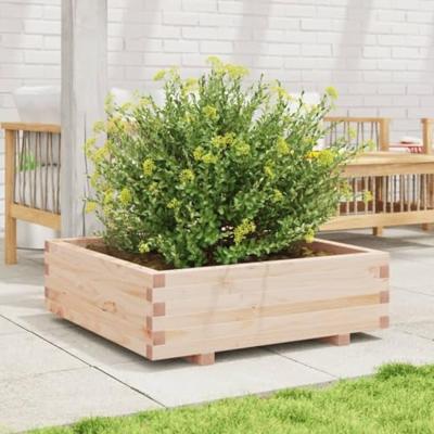 VidaXL Plantenbak 80x80x26,5 cm massief grenenhout