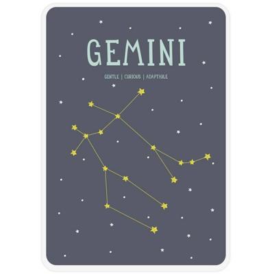 Milestone poster sterrenbeeld Tweelingen (ENG) A4 formaat papier grijs/beige Milestone poster sterrenbeeld Tweelingen (ENG) A4 formaat papier grijs/beige