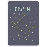 Milestone poster sterrenbeeld Tweelingen (ENG) A4 formaat papier grijs/beige - thumbnail