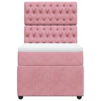Boxspring met matras fluweel roze 90x200 cm - thumbnail