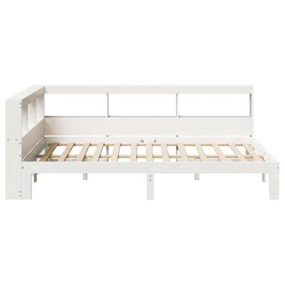 Bed met boekenkast zonder matras grenenhout wit 140x190 cm