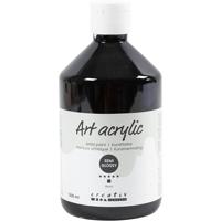 Creativ Company Acryl verf, semi-glanzend, dekkend, zwart, 500 ml/ 1 fles - thumbnail