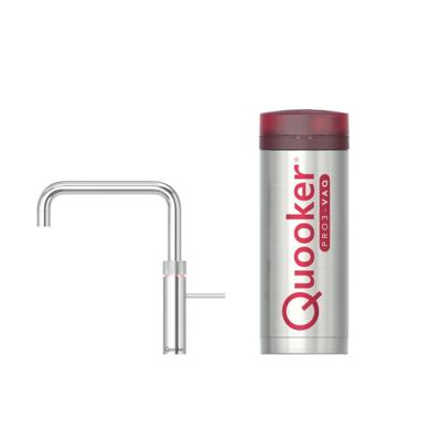 Quooker Fusion Square Keukenkraan Set - Kokend Warm- en Koud Water - Chroom - met COMBI+ Reservoir