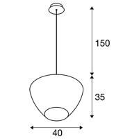 SLV PANTILO CONVEX 40 1003444 Hanglamp E27 40 W Chroom - thumbnail