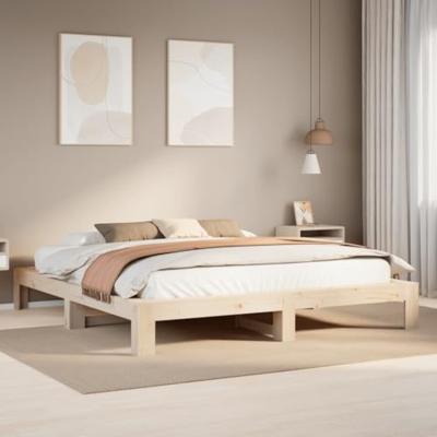 Bedframe zonder matras massief grenenhout 200x200 cm