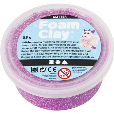 Foam Clay ®, glitter, paars, 35 gr/ 1 doosje