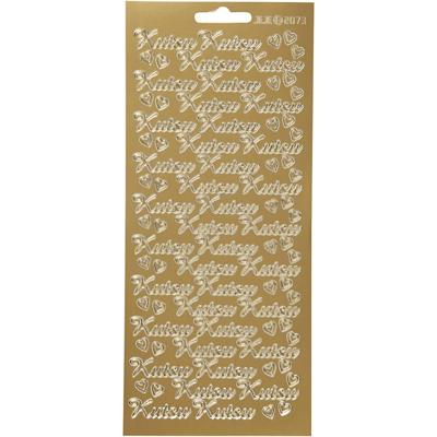 Creativ Company Stickers, kutsu, vel 10x23 cm, goud, 1 vel