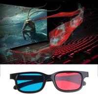 10st 3D bril universele zwarte frame rood blauw cyaan anaglyph 3D bril 0.2 mm voor film Game DVD - thumbnail