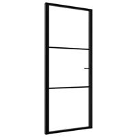 VidaXL Binnendeur 93x201,5 cm esg-glas en aluminium zwart - thumbnail
