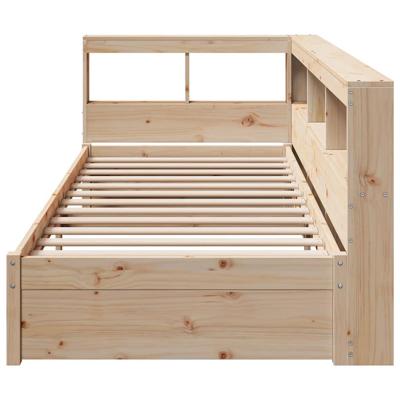 Bed met boekenkast zonder matras massief grenenhout 90x200 cm - thumbnail