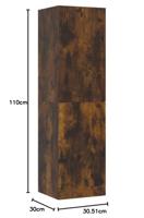 Tv-wandmeubel 30,5x30x110 cm gerookt eikenkleurig - thumbnail