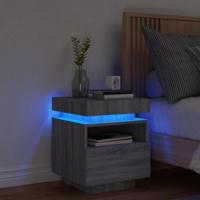 Nachtkastje met LED-verlichting 40x39x48,5 cm grijs sonoma - thumbnail
