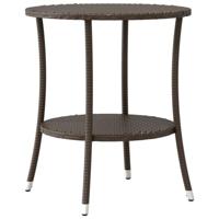 3-delige Bistroset met kussens poly rattan bruin - thumbnail