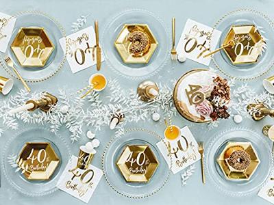 Bordjes 40th Birthday Goud - 6 stuks