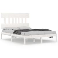 Bedframe massief hout wit 140x190 cm - thumbnail