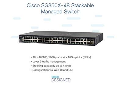 Cisco SG350X-48 Stackable Switch, 48-poort, Gigabit
