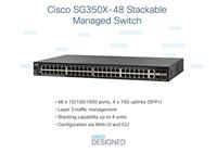 Cisco SG350X-48 Stackable Switch, 48-poort, Gigabit - thumbnail