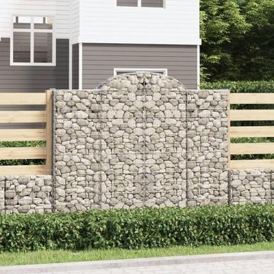 VidaXL Schanskorf gewelfd 200x30x160/180 cm gegalvaniseerd ijzer VidaXL Schanskorf gewelfd 200x30x160/180 cm gegalvaniseerd ijzer