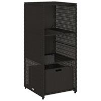 Tuinkast 50x55x115 cm poly rattan zwart - thumbnail
