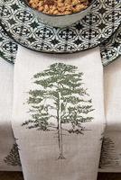 Clayre & Eef Pannenlap 20x20 cm Beige Groen Katoen Vierkant - thumbnail