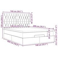 Ottoman bed met matras 140x200cm stof zwart - thumbnail