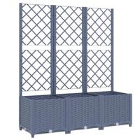 Plantenbak met latwerk 120x40x136 cm polypropeen blauwgrijs - thumbnail