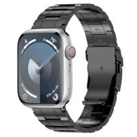Titanium Premium Link bandje - Zwart - Geschikt voor Apple Watch 44mm / 45mm / 46mm / 49mm - thumbnail