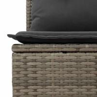 11-delige Loungeset met kussens poly rattan grijs - thumbnail