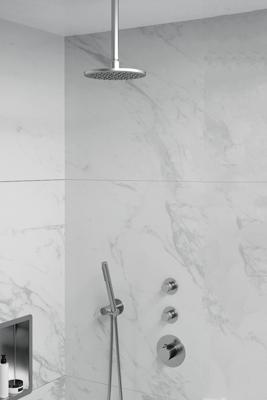 Brauer Brushed Edition Thermostatische Regendoucheset Inbouw - Hoofddouche 20 cm - Handdouche Staaf - Doucheslang - Wandaansluitbocht - Rvs