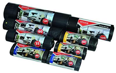 OFFICE products vuilniszak, LDPE, 25 micron, 60 liter, zwart, rol van 10 stuks OFFICE products vuilniszak, LDPE, 25 micron, 60 liter, zwart, rol van 10 stuks
