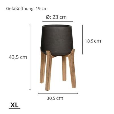 Rough Eco-line hangende bloempot XL 23x20 cm Patt zwart Rough Eco-line hangende bloempot XL 23x20 cm Patt zwart