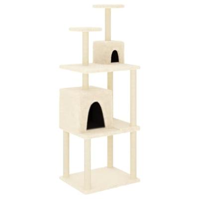 VidaXL Kattenmeubel met sisal krabpalen 167 cm crèmekleurig VidaXL Kattenmeubel met sisal krabpalen 167 cm crèmekleurig