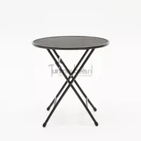 Tuintafel Inklapbaar Antraciet Rond 70 cm Zwart Klaptafel Basic Strekmetaal Sow Shin Europe - thumbnail