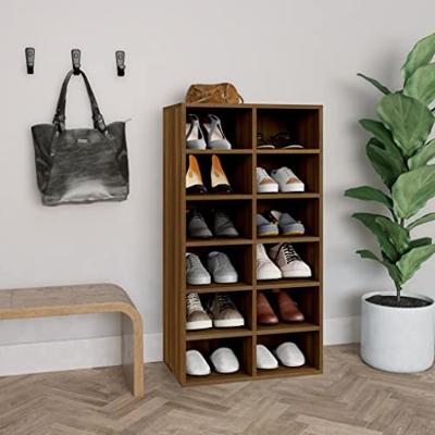 VidaXL Schoenenrek 54x34x100,5 cm bewerkt hout bruin eikenkleur