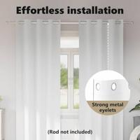 VidaXL Zwart-out gordijnen met ringen 2 pcs puur wit 225 x 140 cm - thumbnail